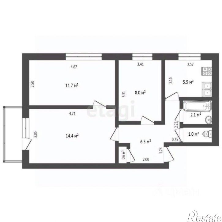 3-комн квартира ул Краснознаменная, 40,  д. 40