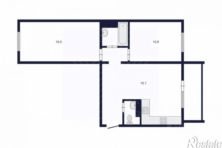2-комн квартира улица Бейвеля, 55,  д. 55