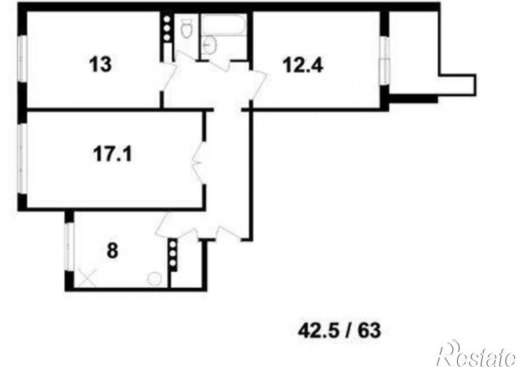 3-комн квартира ул Шуменская, 14,  д. 14