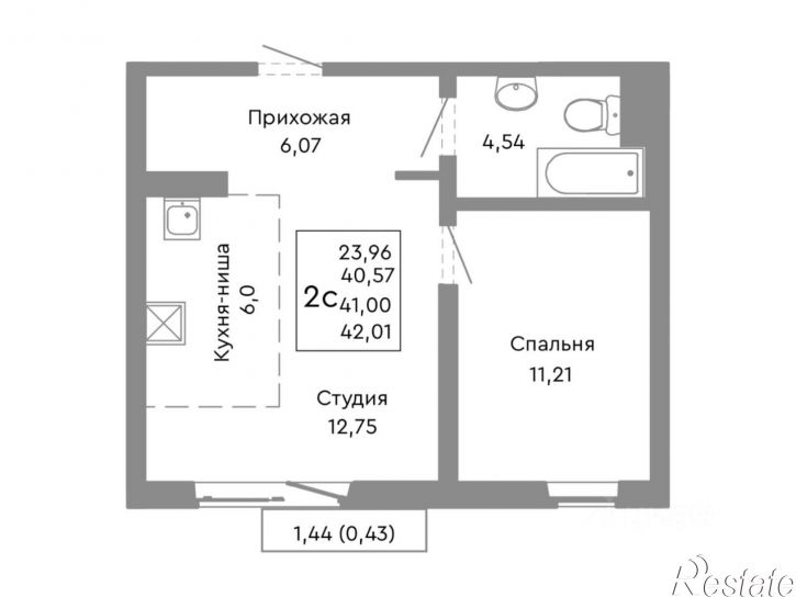 2-комн квартира в новом доме 2-я Базовая улица, 30,  д. 30
