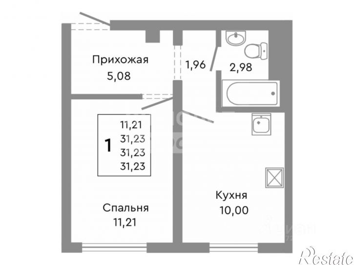 1-комн квартира ул Блюхера, 109,  д. 109
