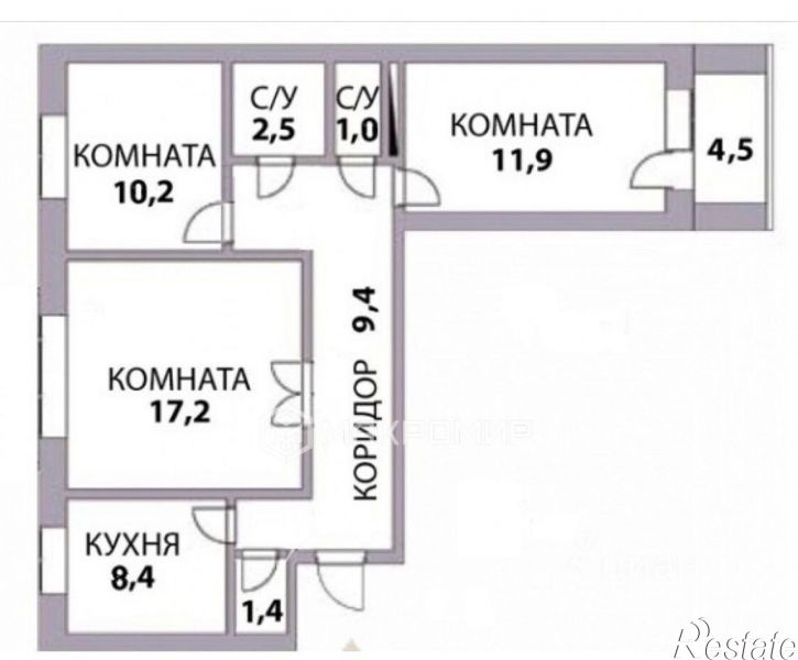 3-комн квартира улица Молодогвардейцев, 65,  д. 65