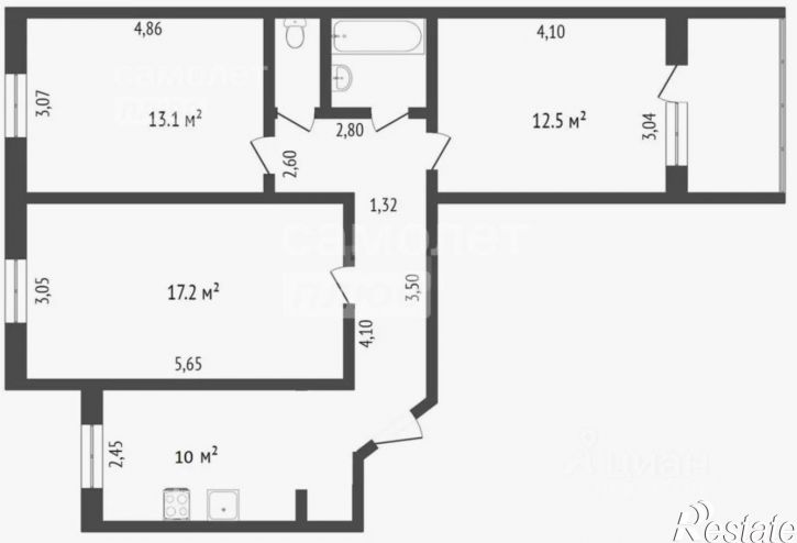 3-комн квартира переулок Мамина, 1Б,  д. 1Б