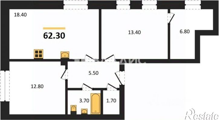 2-комн квартира проспект Ленина, 4E,  д. 4E