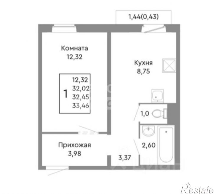 1-комн квартира ул Нефтебазовая, 22,  д. 22