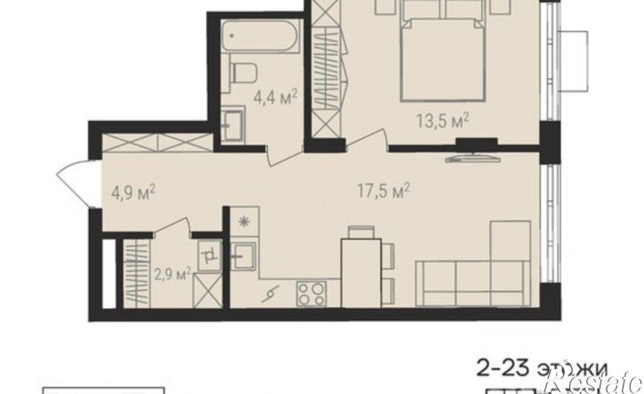 2-комн квартира в новом доме 29-й микрорайон, ЖК Весенний