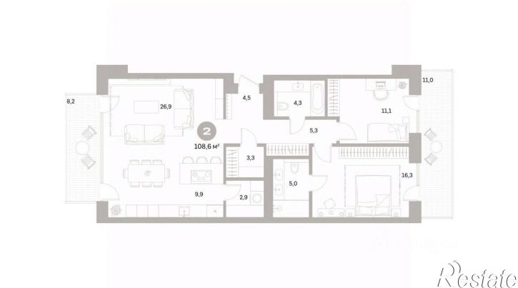 2-комн квартира в новом доме ул Пушкина, 69А,  д. 69А