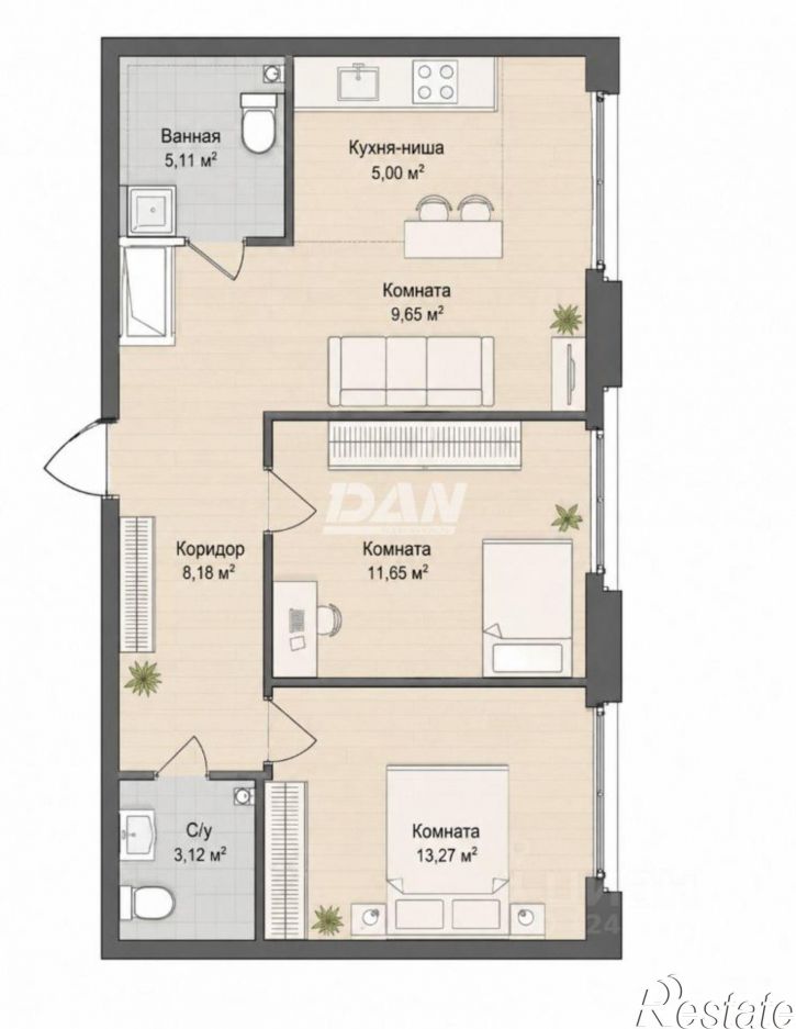 2-комн квартира ул Кременкульская, 11,  д. 11