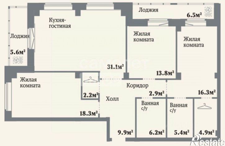 3-комн квартира пр-кт Героя России Родионова Е.Н., 20/24,  д. 20/24