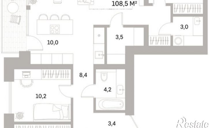 3-комн квартира в новом доме ул Пушкина, 69А,  д. 69А