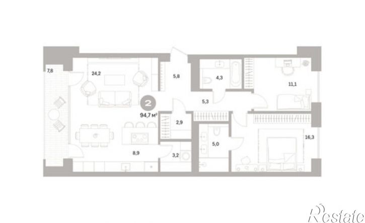 2-комн квартира в новом доме ул Пушкина, 69А,  д. 69А