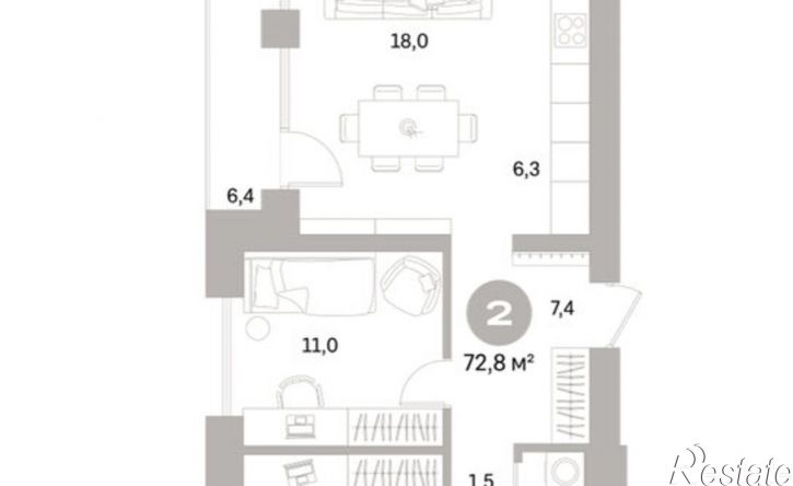 2-комн квартира в новом доме ул Пушкина, 69А,  д. 69А