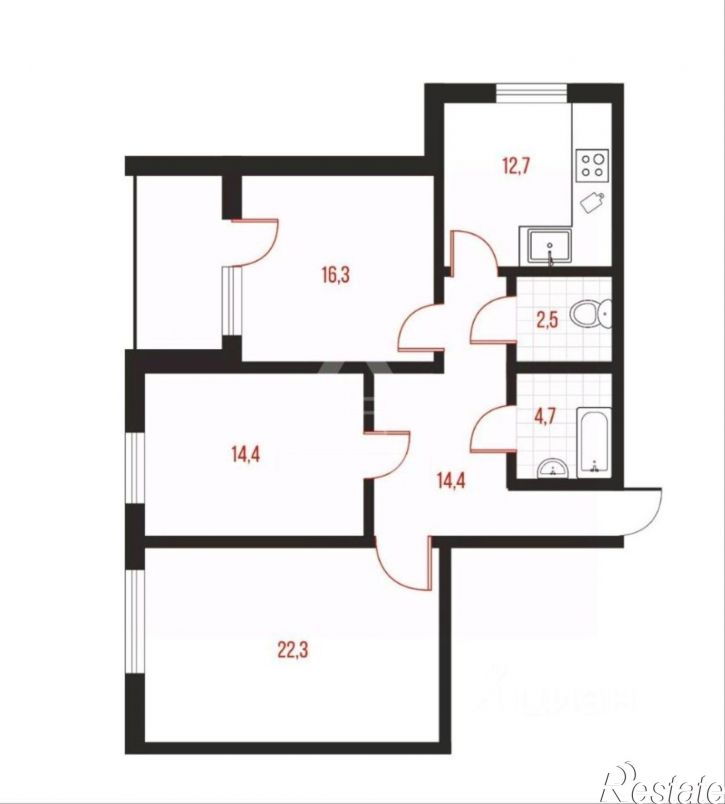 3-комн квартира ул Братьев Кашириных, 122А,  д. 122А