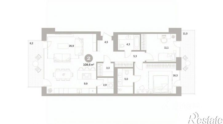 2-комн квартира в новом доме ул Пушкина, 69А,  д. 69А