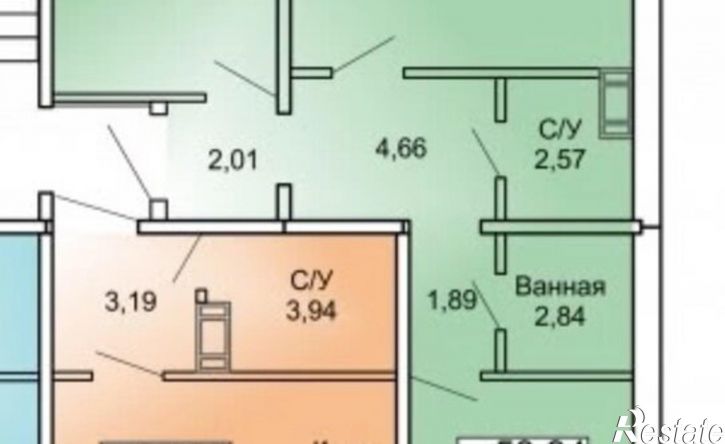 2-комн квартира ул Мусы Джалиля, 1,  д. 1