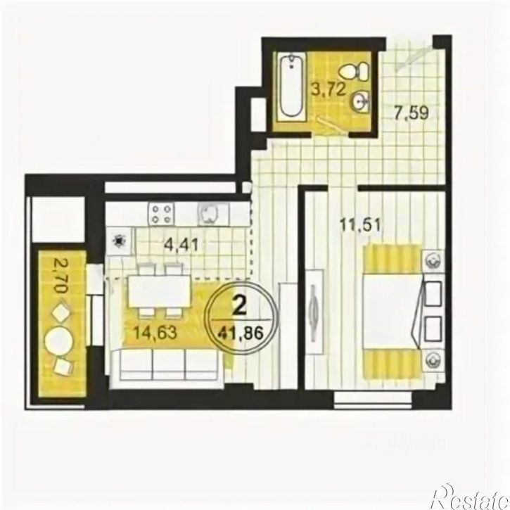2-комн квартира ул Героя России Яковлева А.В., 9,  д. 9