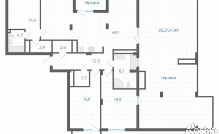 5-комн квартира в новом доме 29-й микрорайон, ЖК Клевер