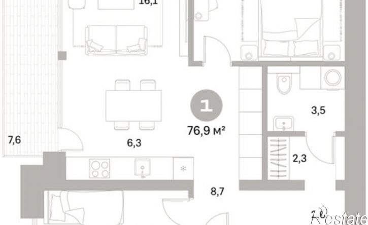 2-комн квартира в новом доме ул Пушкина, 69А,  д. 69А