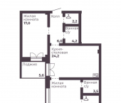 2-комн, 74 кв м, этаж 7/7 пр-кт Ленина, 4В