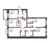 4-комн, 113 кв м, этаж 2/2 пр-кт Ленина, 19В
