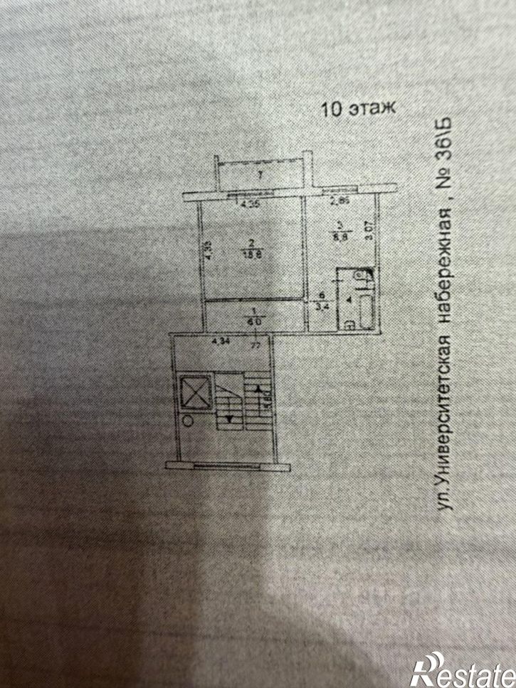 1-комн квартира ул Университетская Набережная, 36Б,  д. 36Б