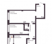 2-комн, 70 кв м, этаж 4/4 пр-кт Ленина, 4В