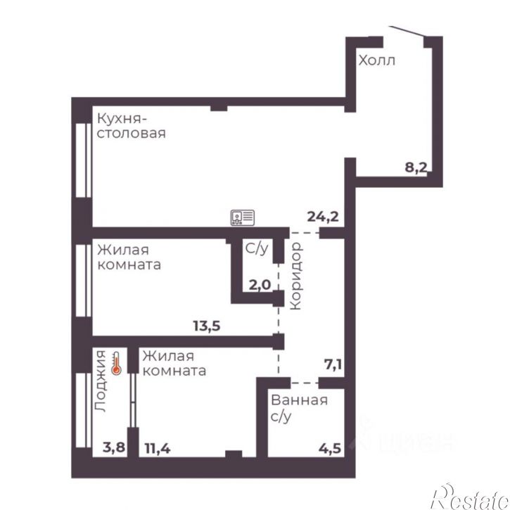 2-комн квартира в новом доме пр-кт Ленина, 4В,  д. 4В