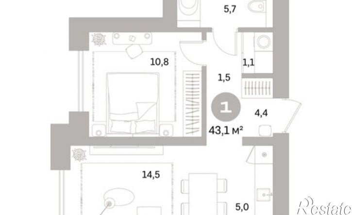 1-комн квартира в новом доме ул Пушкина, 69А,  д. 69А