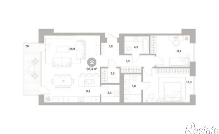 2-комн квартира в новом доме ул Пушкина, 69А,  д. 69А