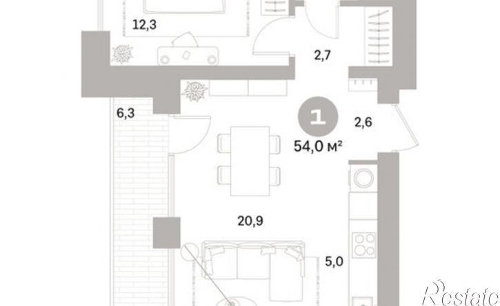 1-комн квартира в новом доме ул Пушкина, 69А,  д. 69А