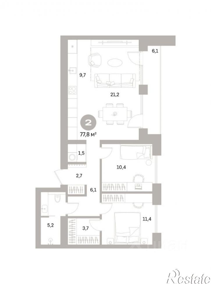 2-комн квартира в новом доме ул Пушкина, 69А,  д. 69А