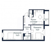 2-комн, 64 кв м, этаж 7/10 ул Ласковая, 7