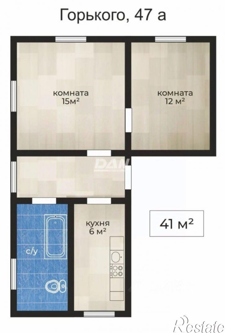 2-комн квартира ул Горького, 47А,  д. 47А