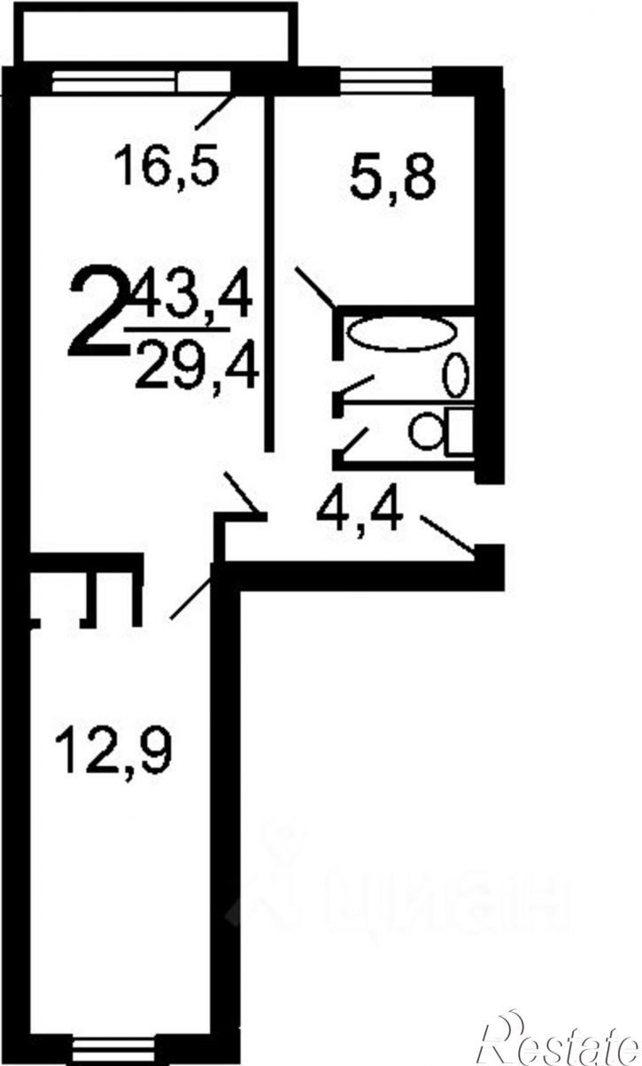 2-комн квартира ул Комаровского, 7,  д. 7