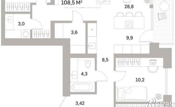 3-комн квартира в новом доме ул Пушкина, 69А,  д. 69А