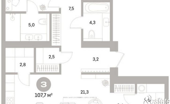 3-комн квартира в новом доме ул Пушкина, 69А,  д. 69А