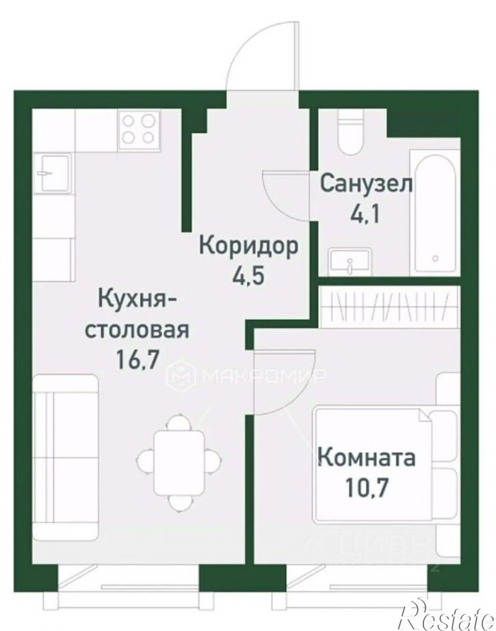 1-комн квартира ул Спортивная, 18,  д. 18