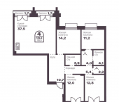 4-комн, 118 кв м, этаж 3/3 пр-кт Ленина, 19В