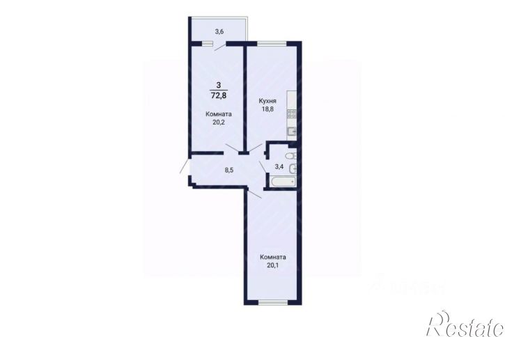 2-комн квартира в новом доме ул Университетская Набережная, 95,  д. 95