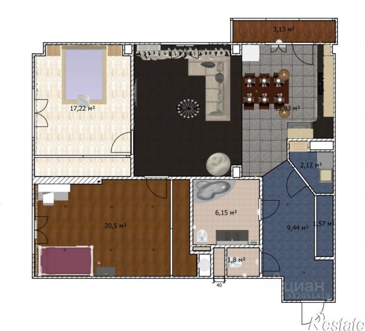 2-комн квартира ул Чичерина, 36В,  д. 36В