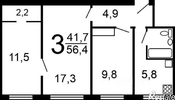 3-комн квартира ул Первого Спутника, 1,  д. 1