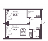 1-комн, 49 кв м, этаж 7/7 пр-кт Ленина, 19В