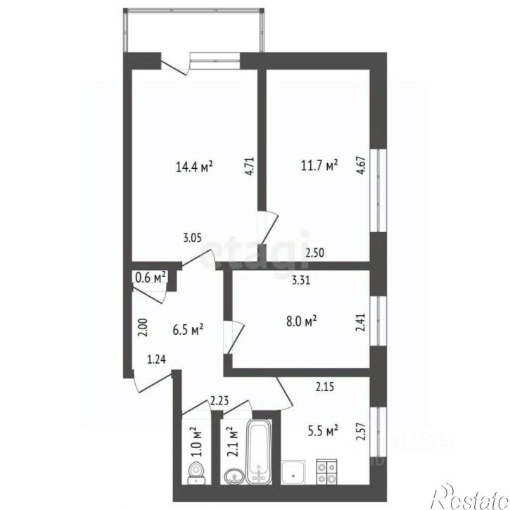 3-комн квартира Дачный пер, 12,  д. 12