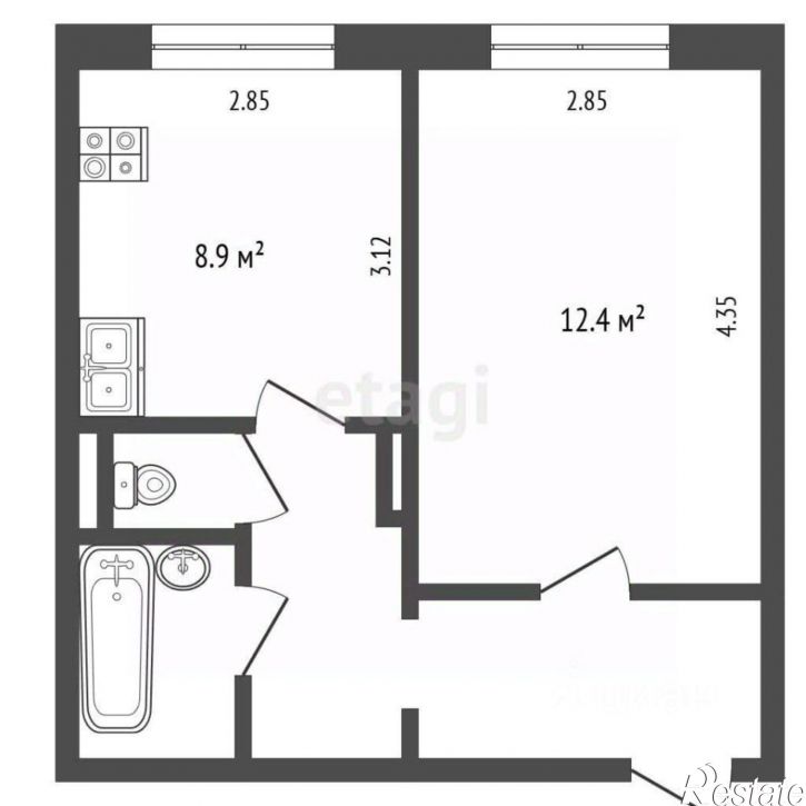 1-комн квартира ул Хохрякова, 14А,  д. 14А