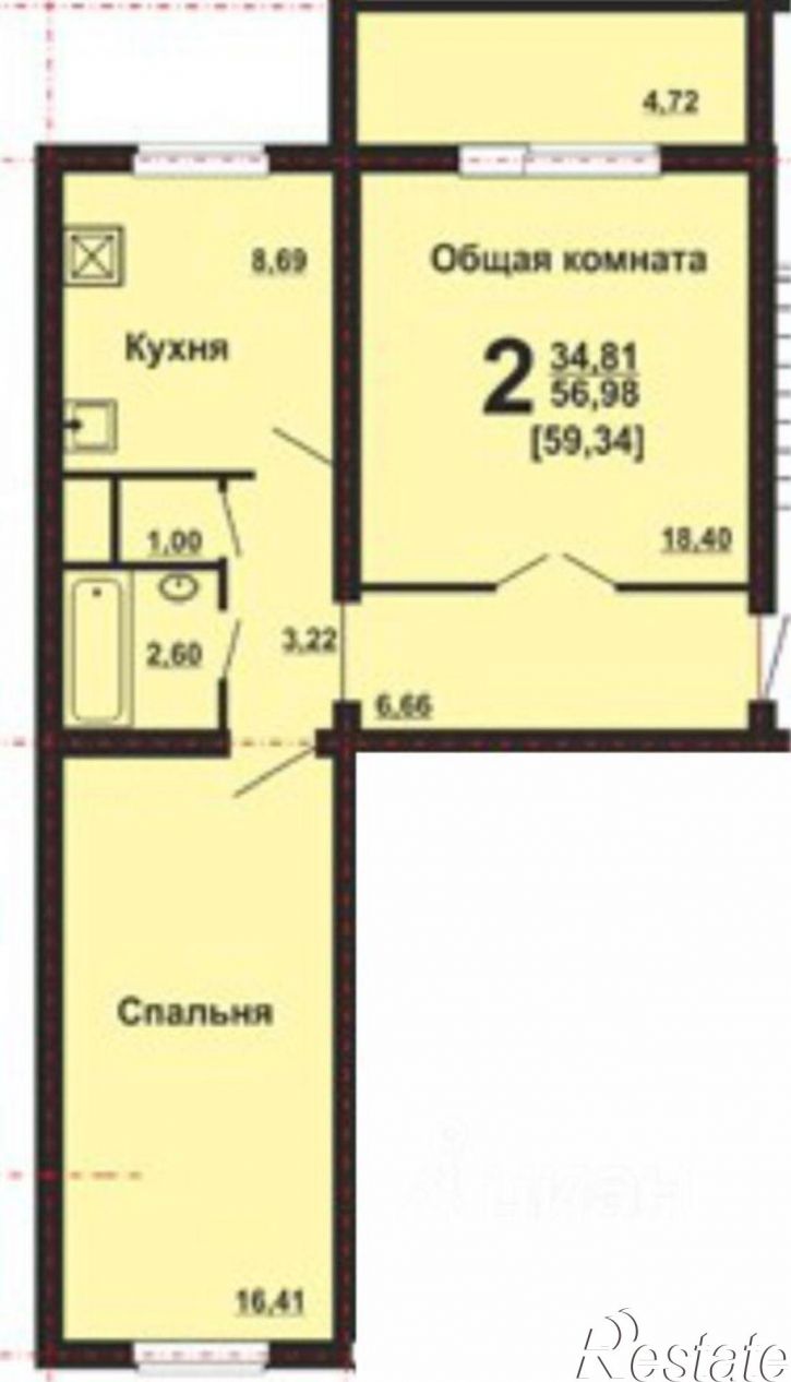 2-комн квартира ул Конструктора Духова, 5,  д. 5