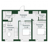 2-комн, 58 кв м, этаж 6/7 ул Спортивная, 10