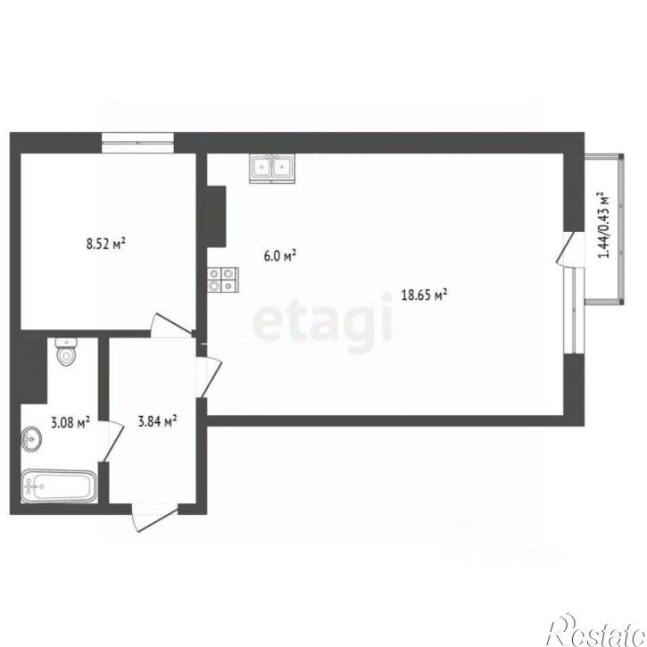 1-комн квартира ул Блюхера, 123Ж,  д. 123Ж