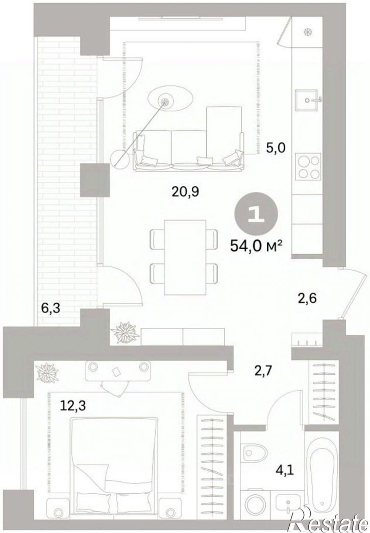 1-комн квартира в новом доме ул Пушкина, 69А,  д. 69А