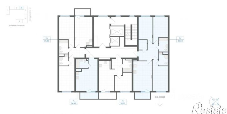 2-комн квартира в новом доме 29-й микрорайон, ЖК Клевер