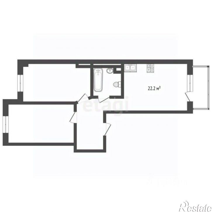 2-комн квартира ул Лазурная, 2,  д. 2